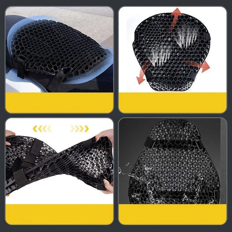 Kalsten | HoneyRide – Cojín de Asiento de Motocicleta con Alivio de Choques en 3D