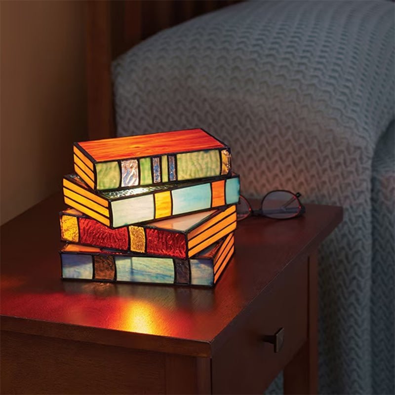 Lámpara de mesa artística de mosaico con luz suave para sala de estar y dormitorio