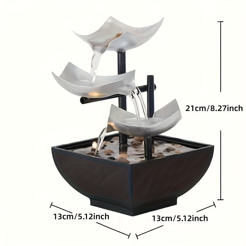 Lámpara de mesa con fuente relajante y iluminación LED para sala de estar y dormitorio
