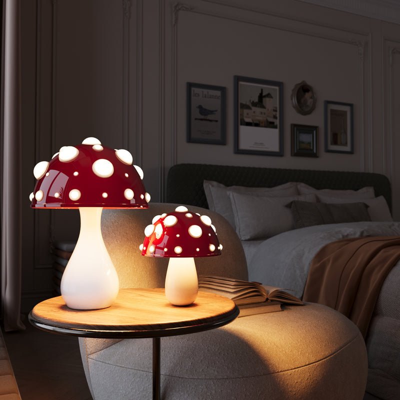Lámpara de mesa tipo hongo regulable con luz cálida para dormitorio y sala de estar