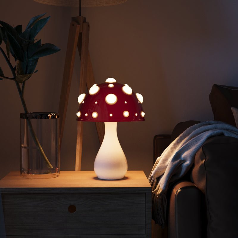Lámpara de mesa tipo hongo regulable con luz cálida para dormitorio y sala de estar