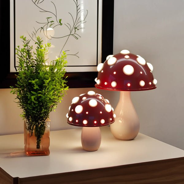 Lámpara de mesa tipo hongo regulable con luz cálida para dormitorio y sala de estar