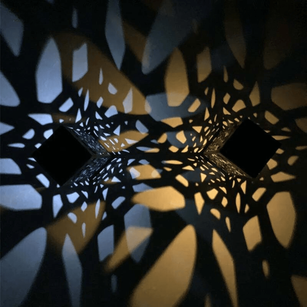 Lámpara LED exterior resistente a la intemperie con diseño hueco para jardín y terraza (6 unidades)