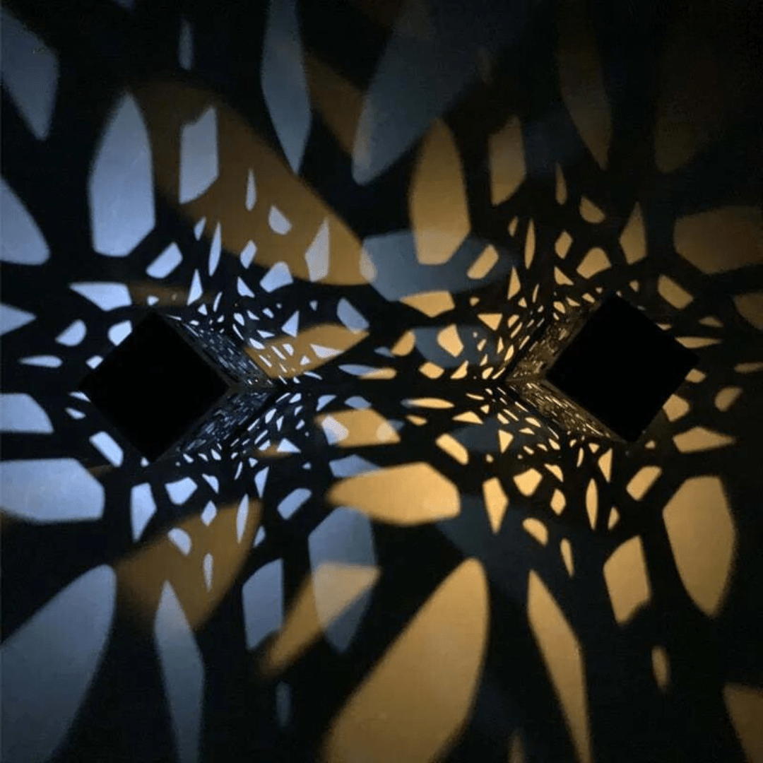 Lámpara LED exterior resistente a la intemperie con diseño hueco para jardín y terraza (6 unidades)
