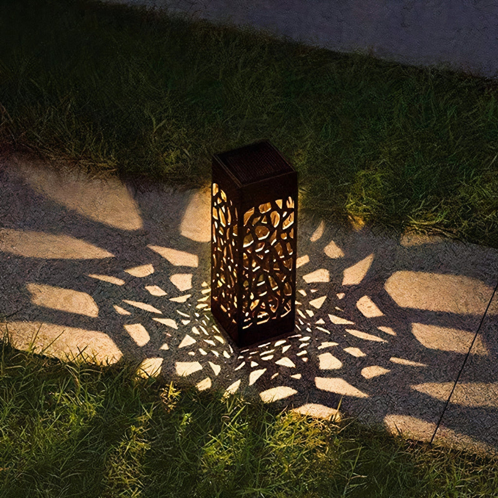 Lámpara LED exterior resistente a la intemperie con diseño hueco para jardín y terraza (6 unidades)