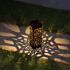 Lámpara LED exterior resistente a la intemperie con diseño hueco para jardín y terraza (6 unidades)