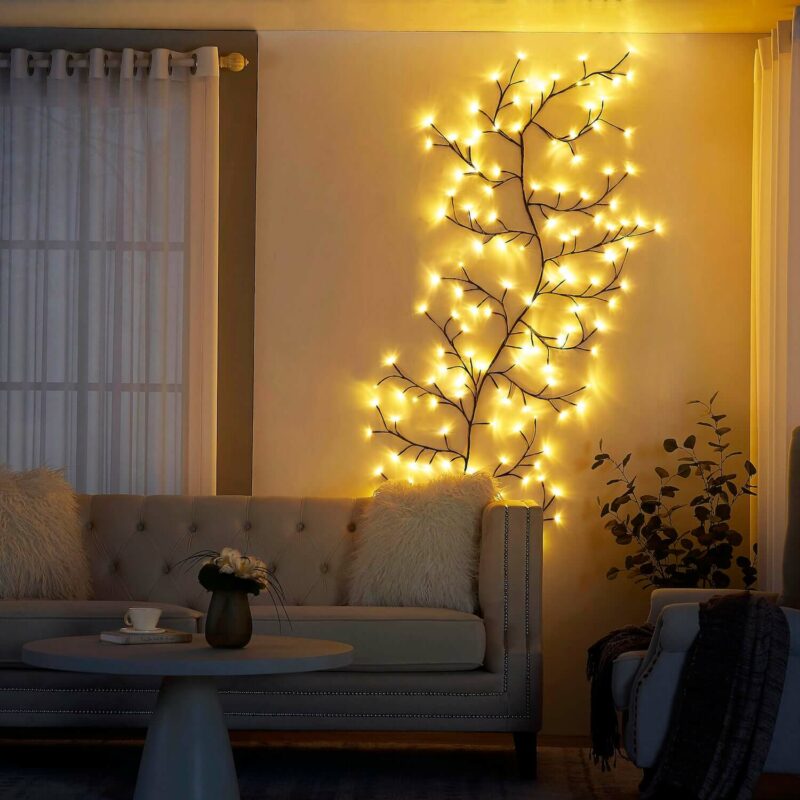 Elegante apliqué de pared en forma de rama para salón y pasillo