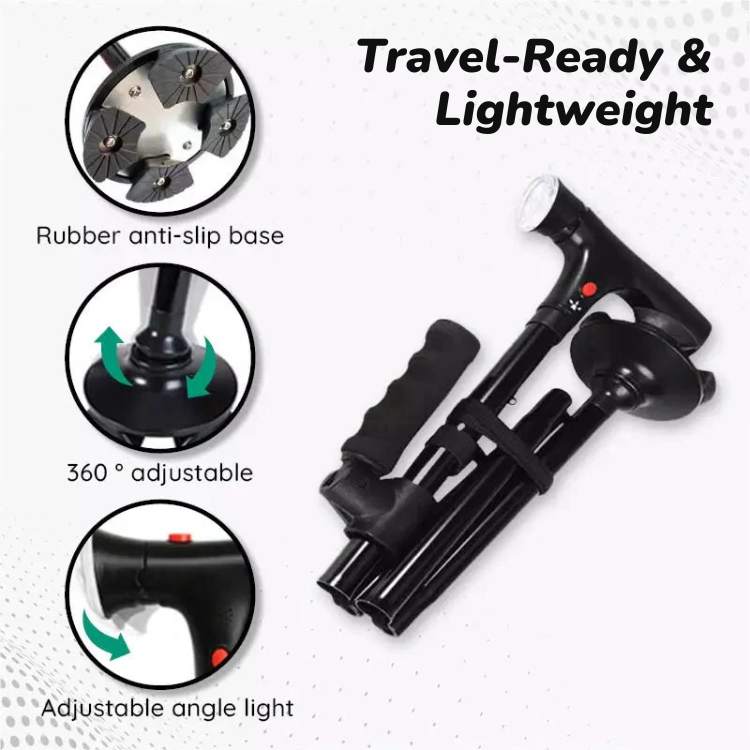 Bastón Plegable LED Multifuncional