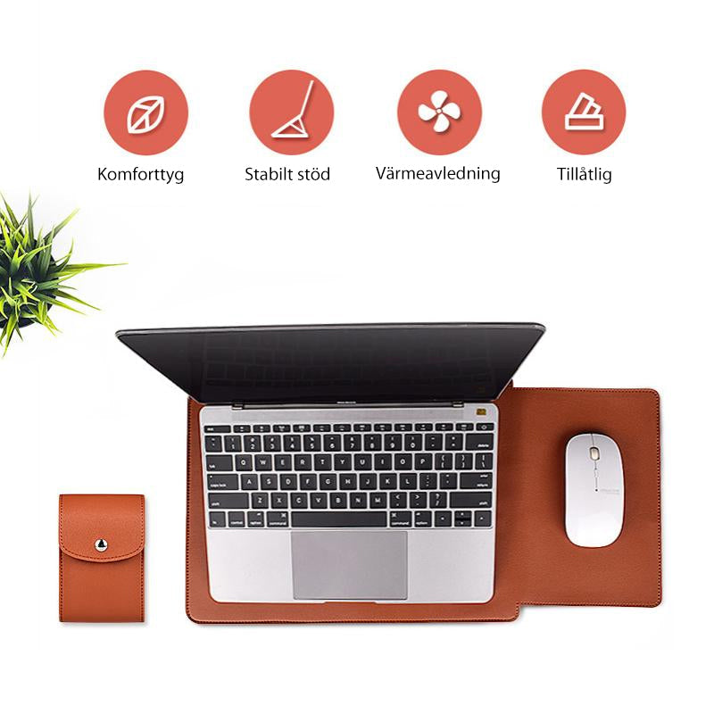 Bolsa Multifuncional para Laptop con Función de Soporte y Cuero PU