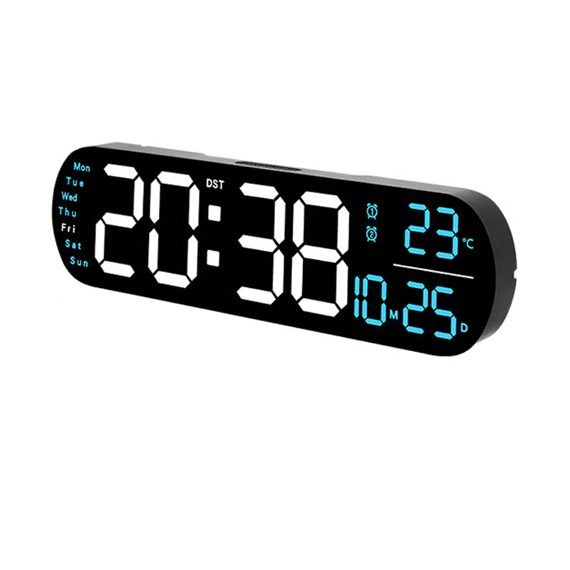 Reloj de pared con pantalla LED multifuncional y luz RGB