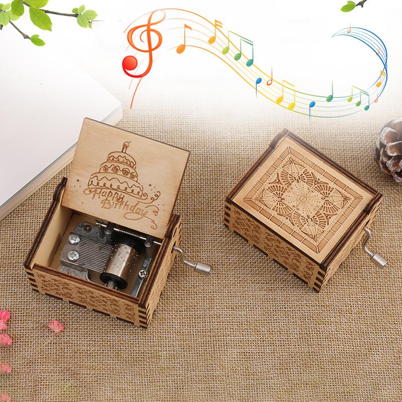 Caja de Música de Madera con Manivela – Melodías Clásicas
