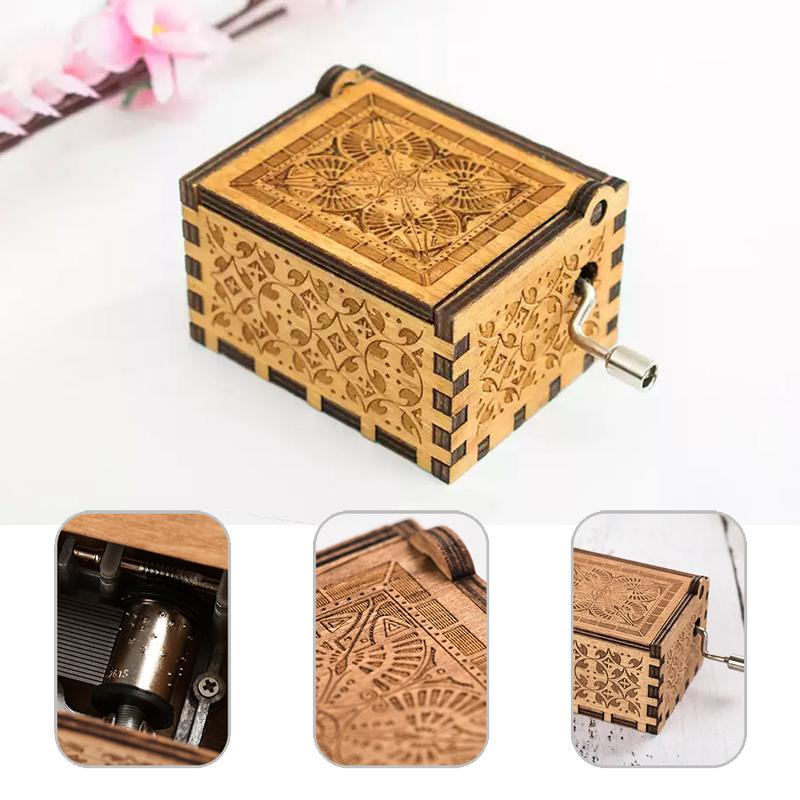Caja de Música de Madera con Manivela – Melodías Clásicas