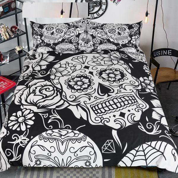 Juego de Cama Unisex con Diseño de Calavera – Comodidad Única para tu Tiempo de Sueño