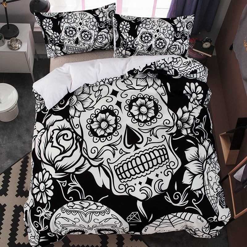 Juego de Cama Unisex con Diseño de Calavera – Comodidad Única para tu Tiempo de Sueño