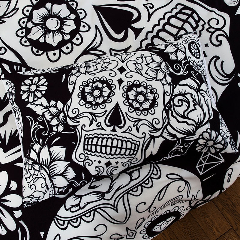 Juego de Cama Unisex con Diseño de Calavera – Comodidad Única para tu Tiempo de Sueño