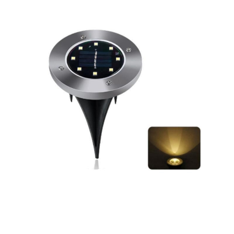 Luz Solar de Disco Exterior con 8 LED – Crea Ambiente y Seguridad en el Jardín