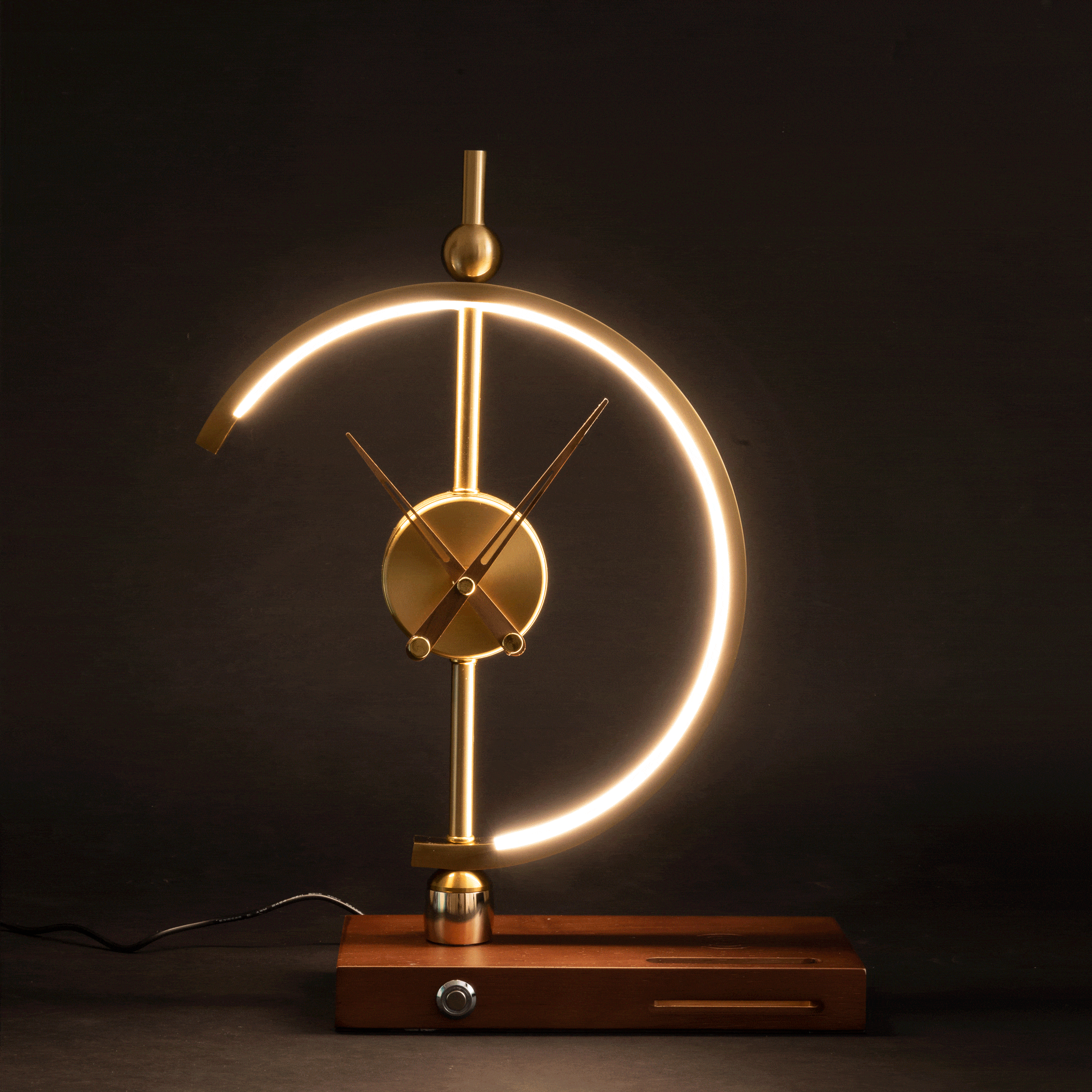 Aurelia – Reloj de mesa LED con función de carga Qi