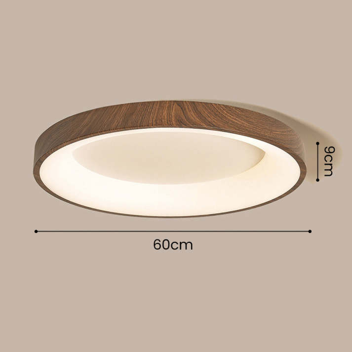 Luz de Techo LED de Madera Natural con Diseño Circular