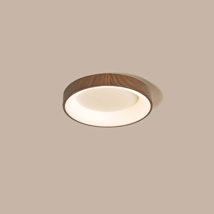 Luz de Techo LED de Madera Natural con Diseño Circular