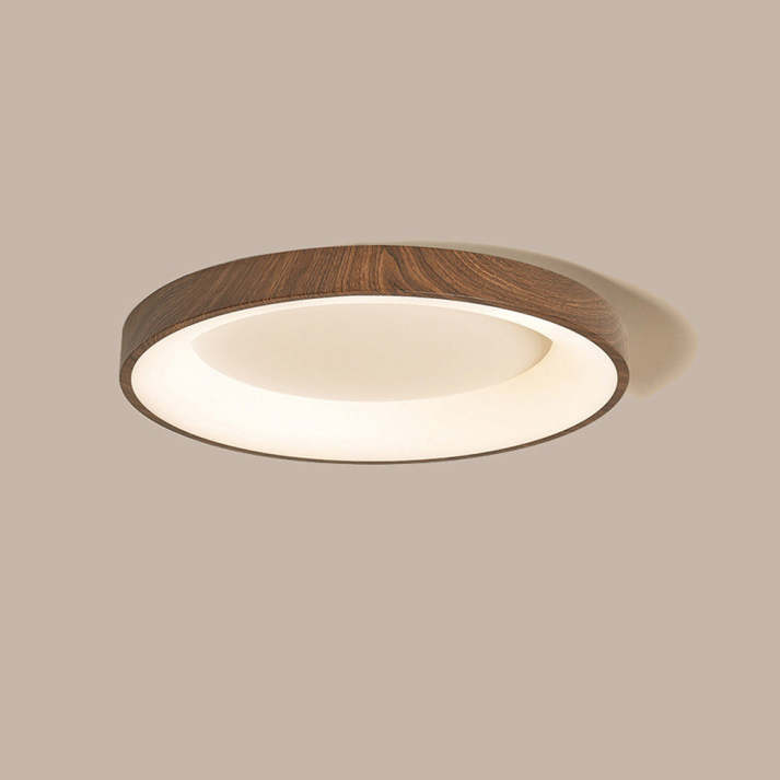 Luz de Techo LED de Madera Natural con Diseño Circular