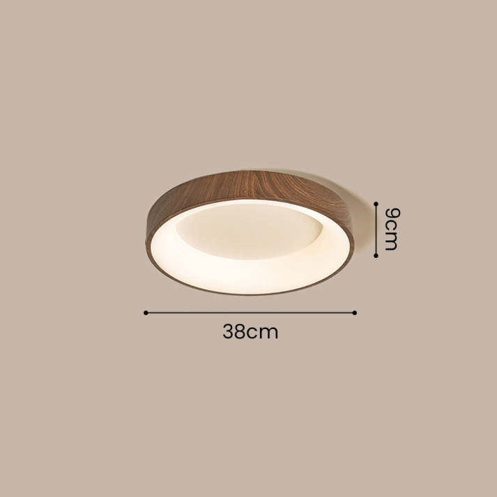 Luz de Techo LED de Madera Natural con Diseño Circular