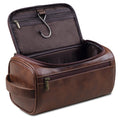 Neceser de Cuero Premium | Diseño Triple Capa Impermeable | Gancho de Metal Integrado para Colgar | 25x13x13 cm | Organizador de Viaje Compacto con Compartimento de Acceso Rápido