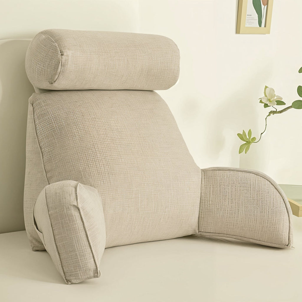 Cojín de respaldo Deluxe – Soporte ergonómico con cabezal ajustable y funda lavable