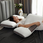Almohada Híbrida Para Dormir de Espaldas y de Lado - Almohada de Soporte para Cuello y Hombros
