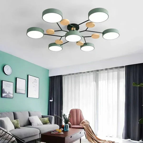 Candelabro LED Ramificado Escandinavo para Iluminación Moderna del Hogar
