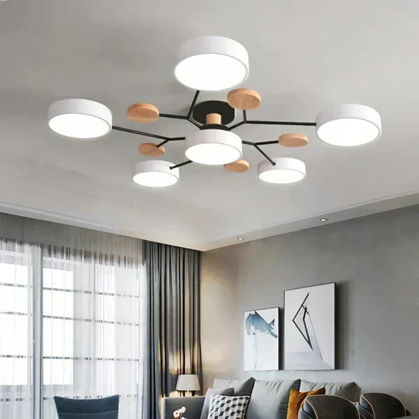 Candelabro LED Ramificado Escandinavo para Iluminación Moderna del Hogar