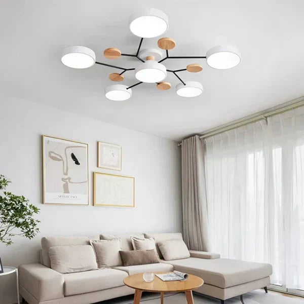 Candelabro LED Ramificado Escandinavo para Iluminación Moderna del Hogar