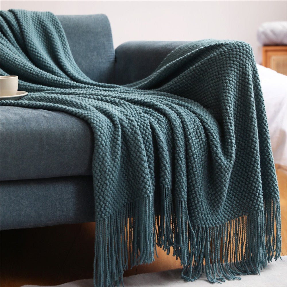Manta tejida nórdica - Suave y Acogedora - Perfecta para sala de estar, dormitorio y terraza