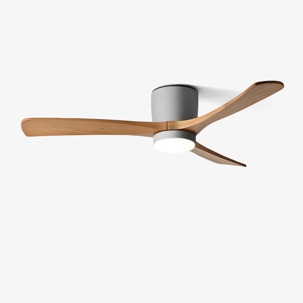 Ventilador de Techo de Madera Nórdica con Luz LED y Control Remoto
