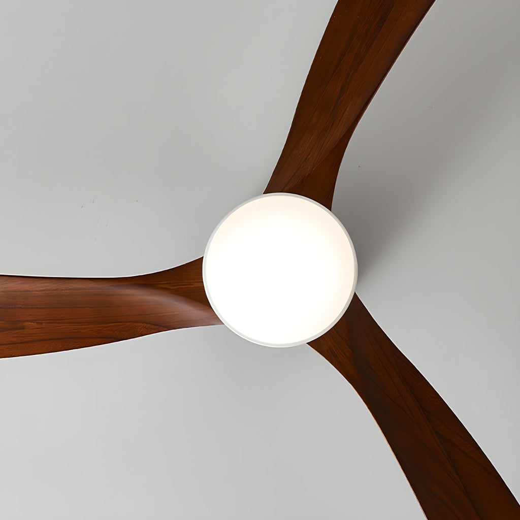 Ventilador de Techo de Madera Nórdica con Luz LED y Control Remoto