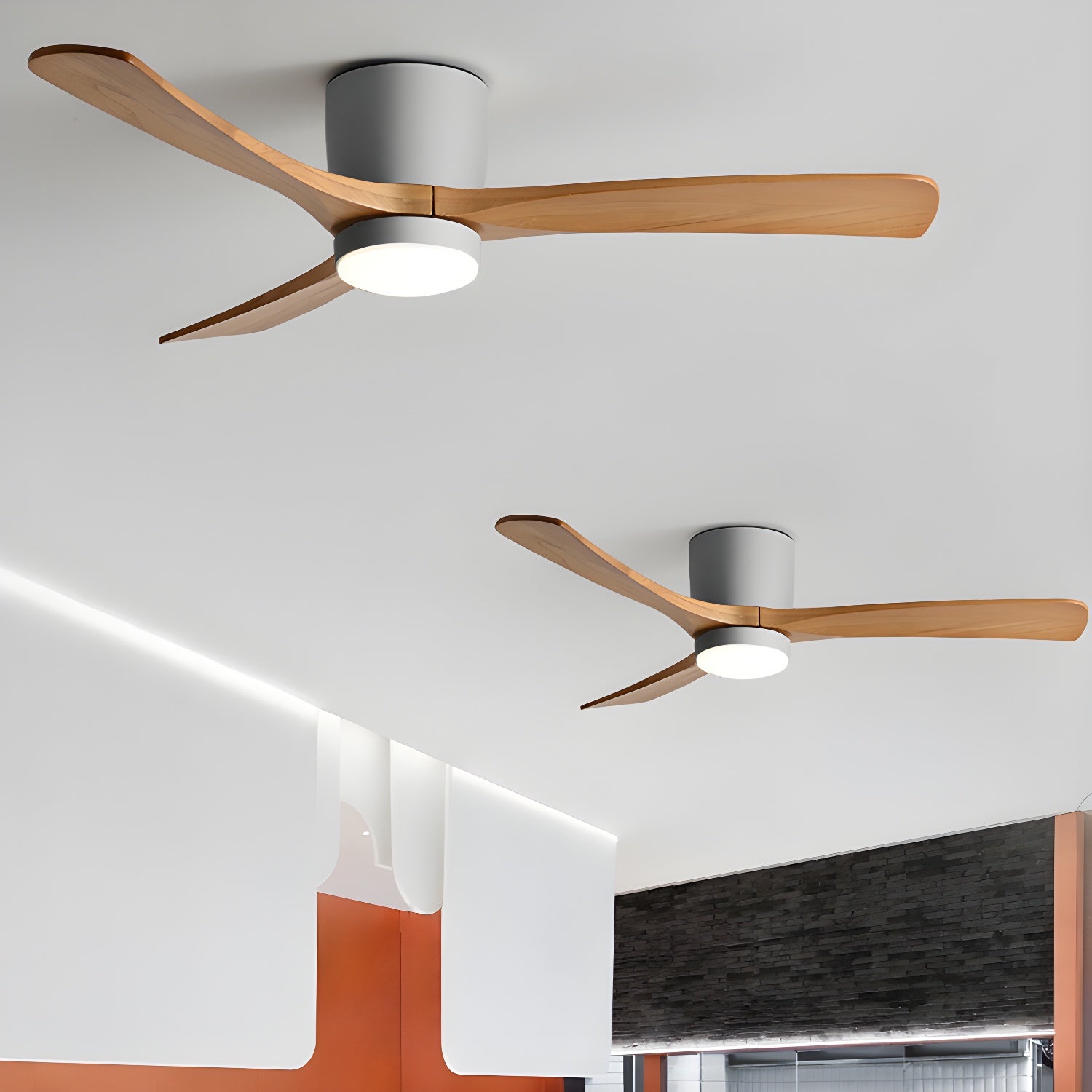 Ventilador de Techo de Madera Nórdica con Luz LED y Control Remoto
