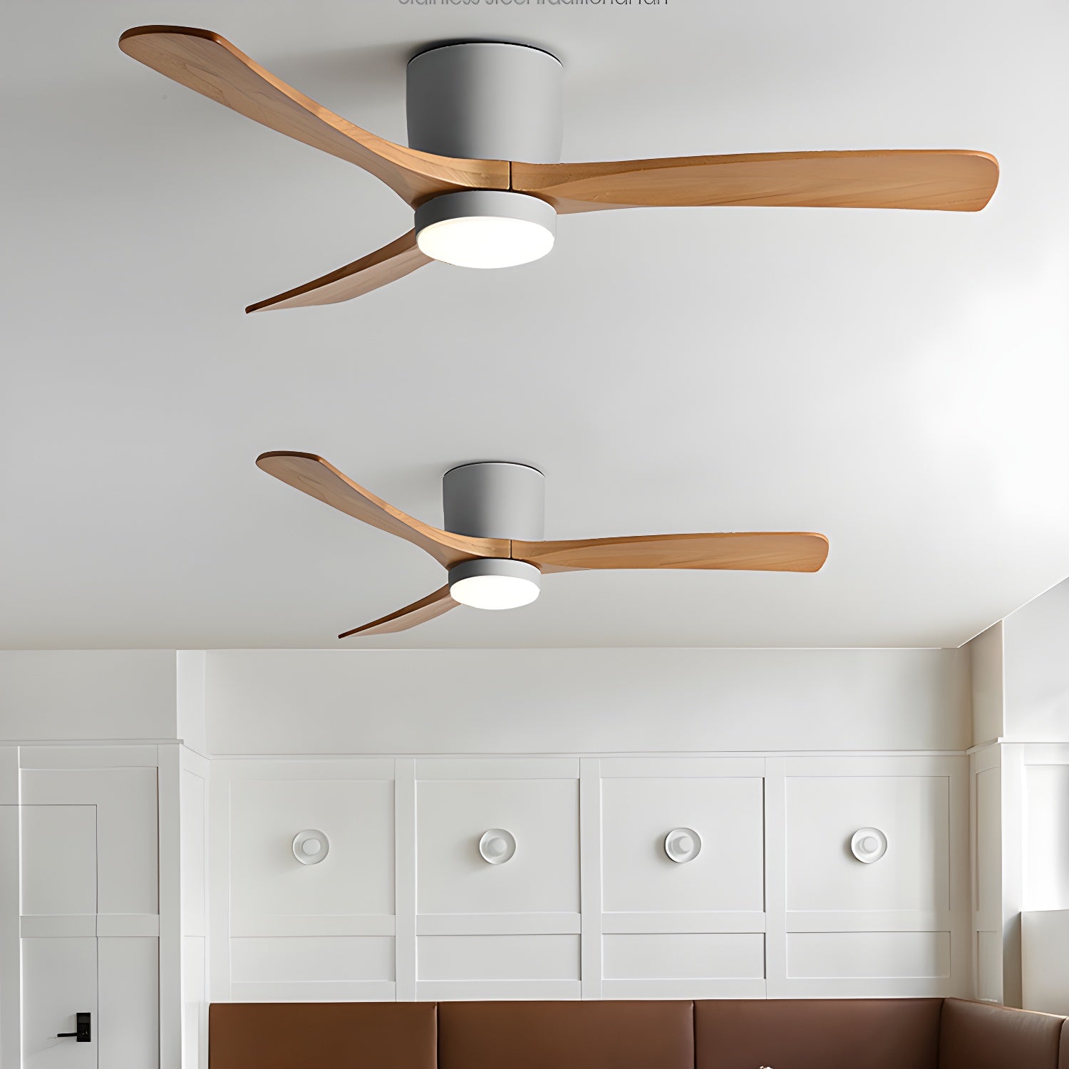 Ventilador de Techo de Madera Nórdica con Luz LED y Control Remoto