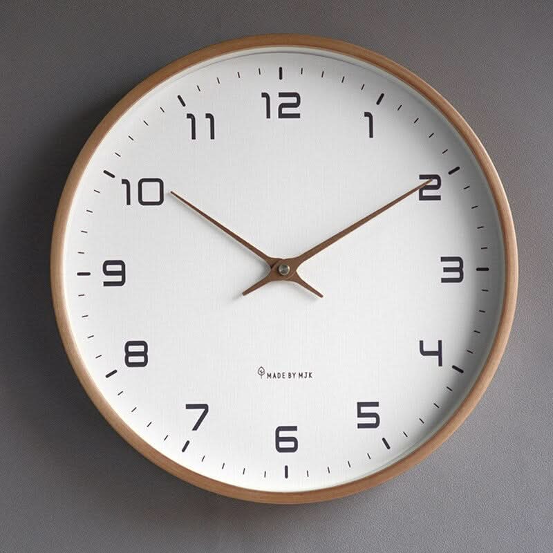 Reloj de Pared de Madera NordischeZeit – Diseño Escandinavo Silencioso para Espacios Habitables Tranquilos