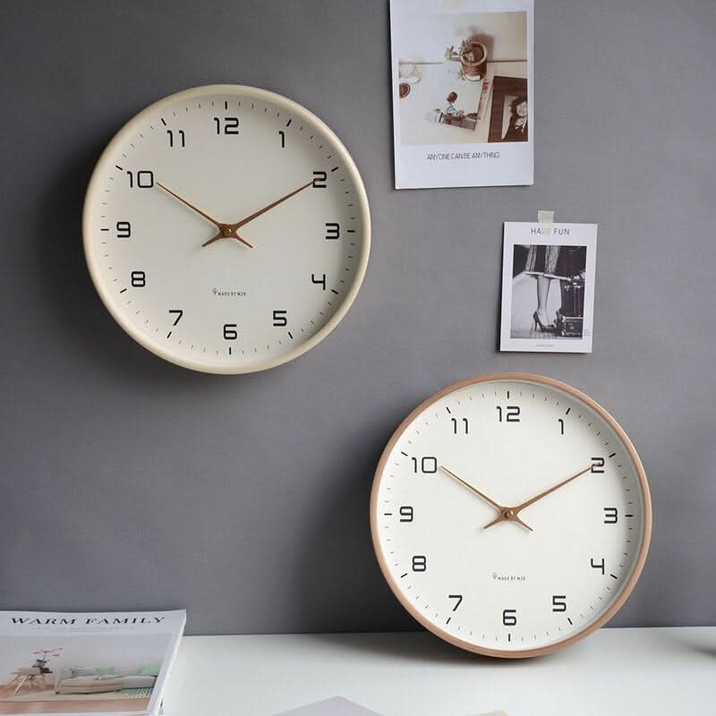Reloj de Pared de Madera NordischeZeit – Diseño Escandinavo Silencioso para Espacios Habitables Tranquilos