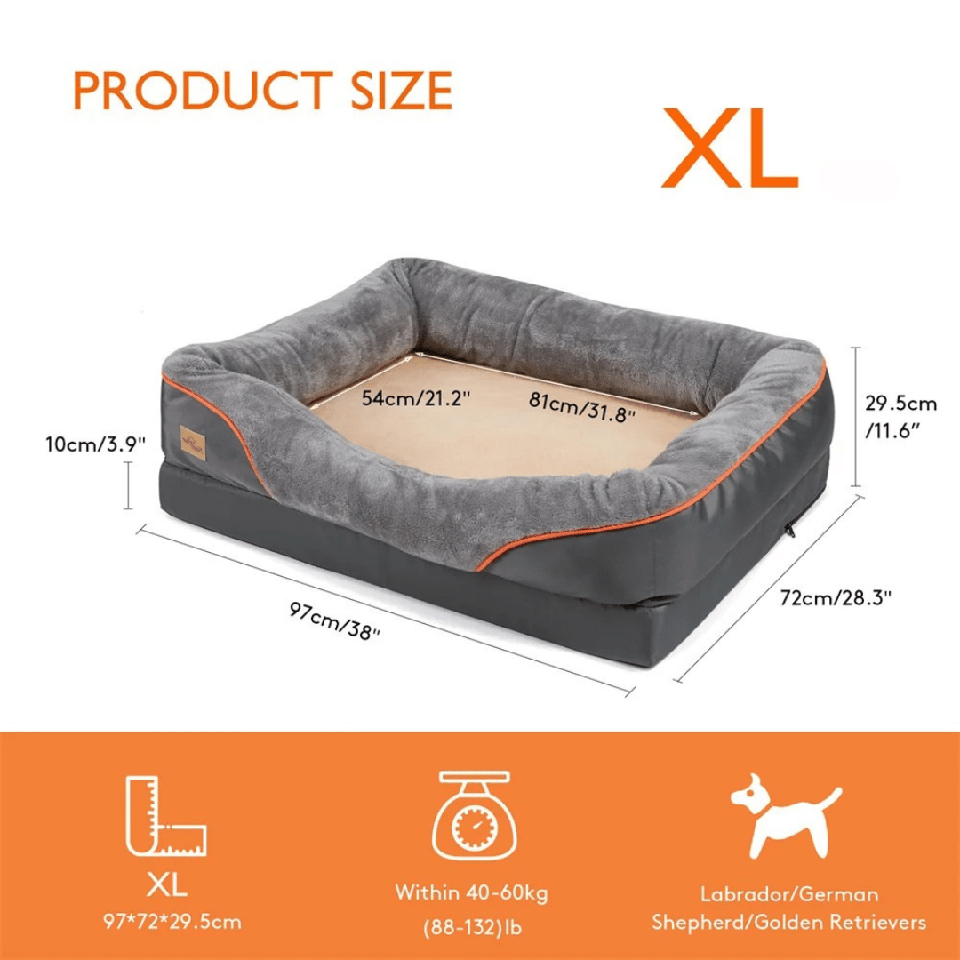 Cama Ortopédica de Espuma Viscoelástica para Perros de Grandes Razas