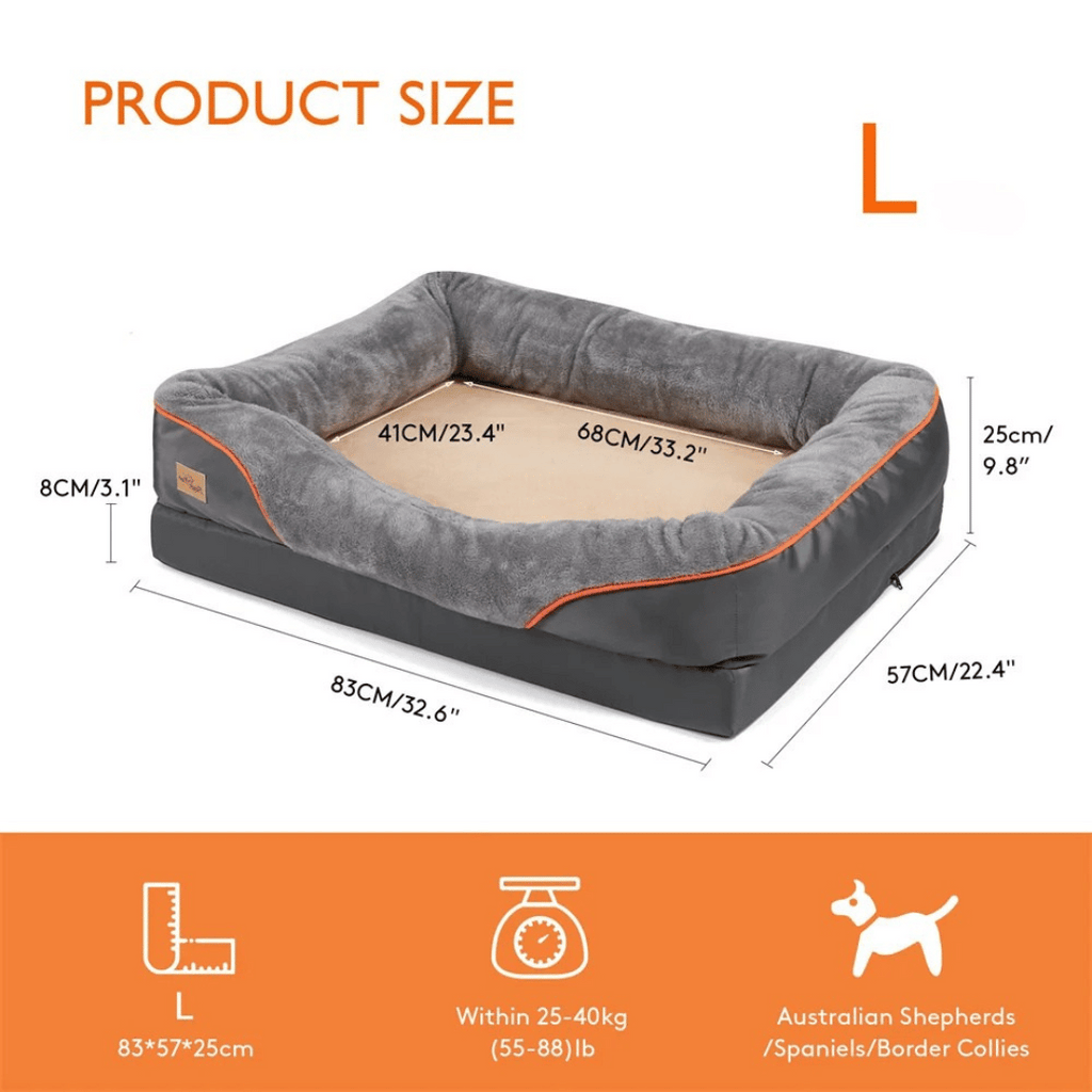 Cama Ortopédica de Espuma Viscoelástica para Perros de Grandes Razas