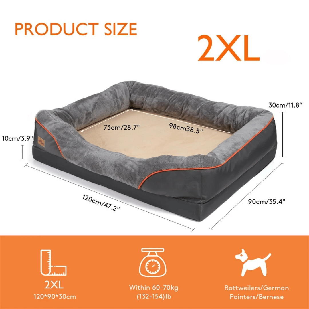 Cama Ortopédica de Espuma Viscoelástica para Perros de Grandes Razas