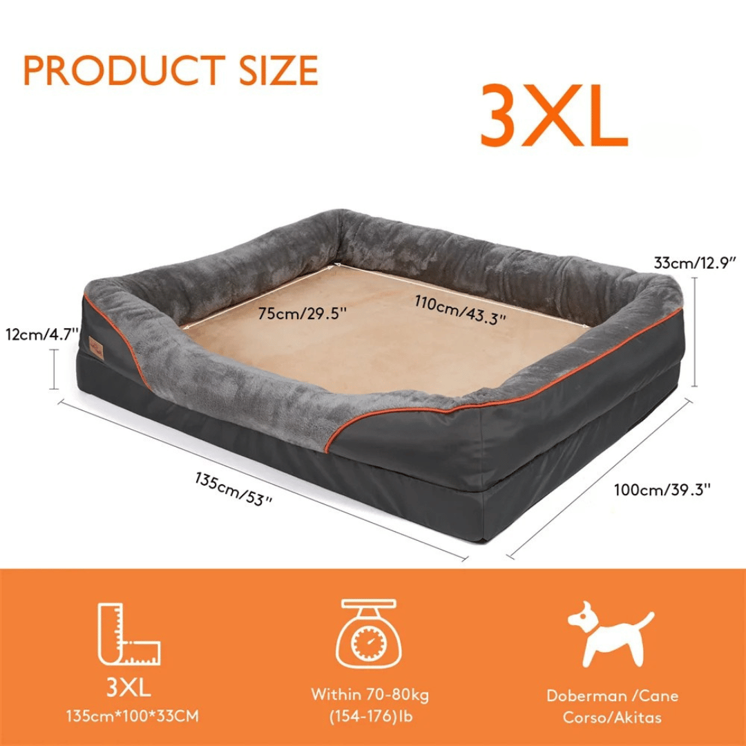 Cama Ortopédica de Espuma Viscoelástica para Perros de Grandes Razas