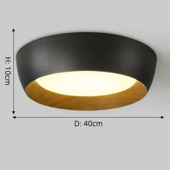 Elandra | Lámpara de techo redonda con detalles de madera