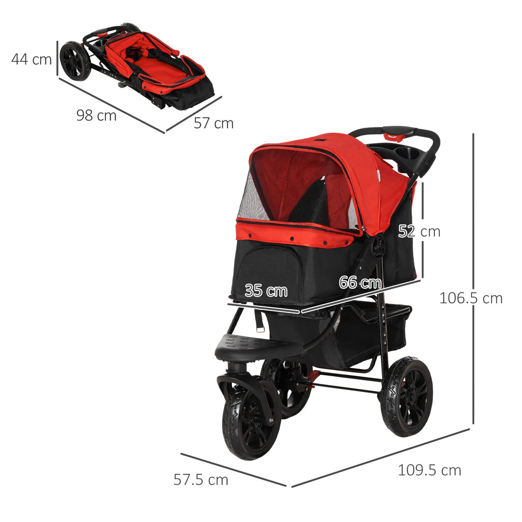 Carrito para Perros de Aventura al Aire Libre con Ruedas y Almacenamiento
