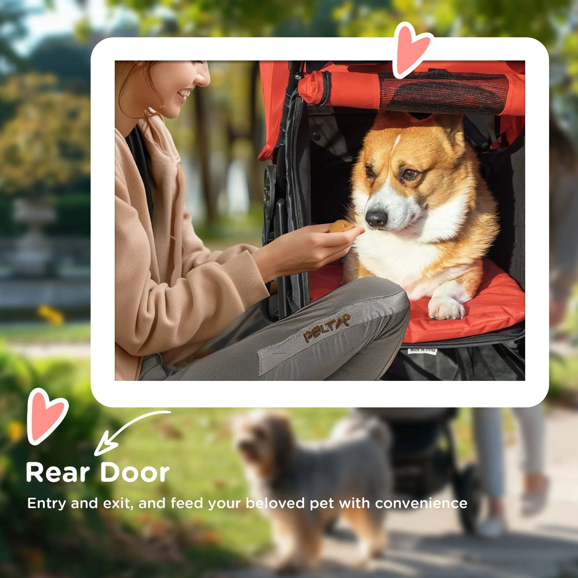Carrito para Perros de Aventura al Aire Libre con Ruedas y Almacenamiento