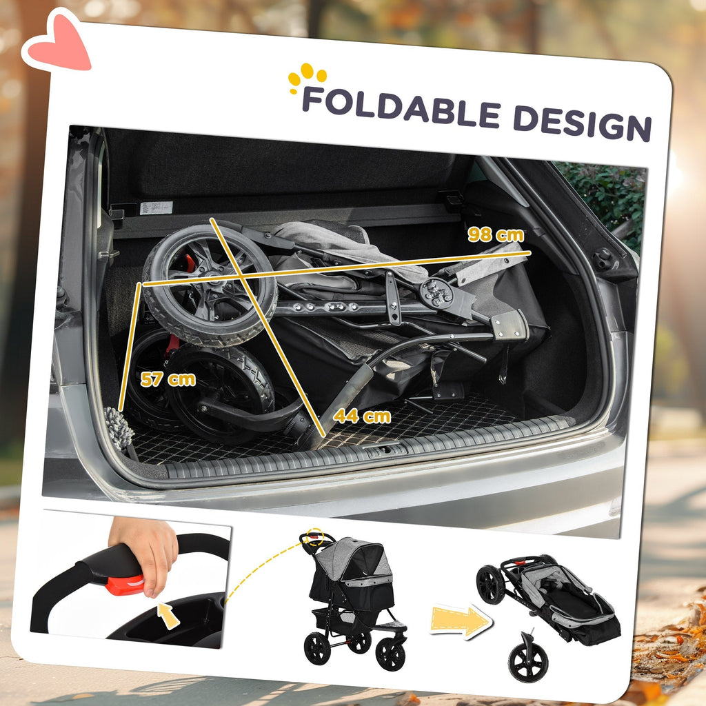 Carrito para Perros de Aventura al Aire Libre con Ruedas y Almacenamiento