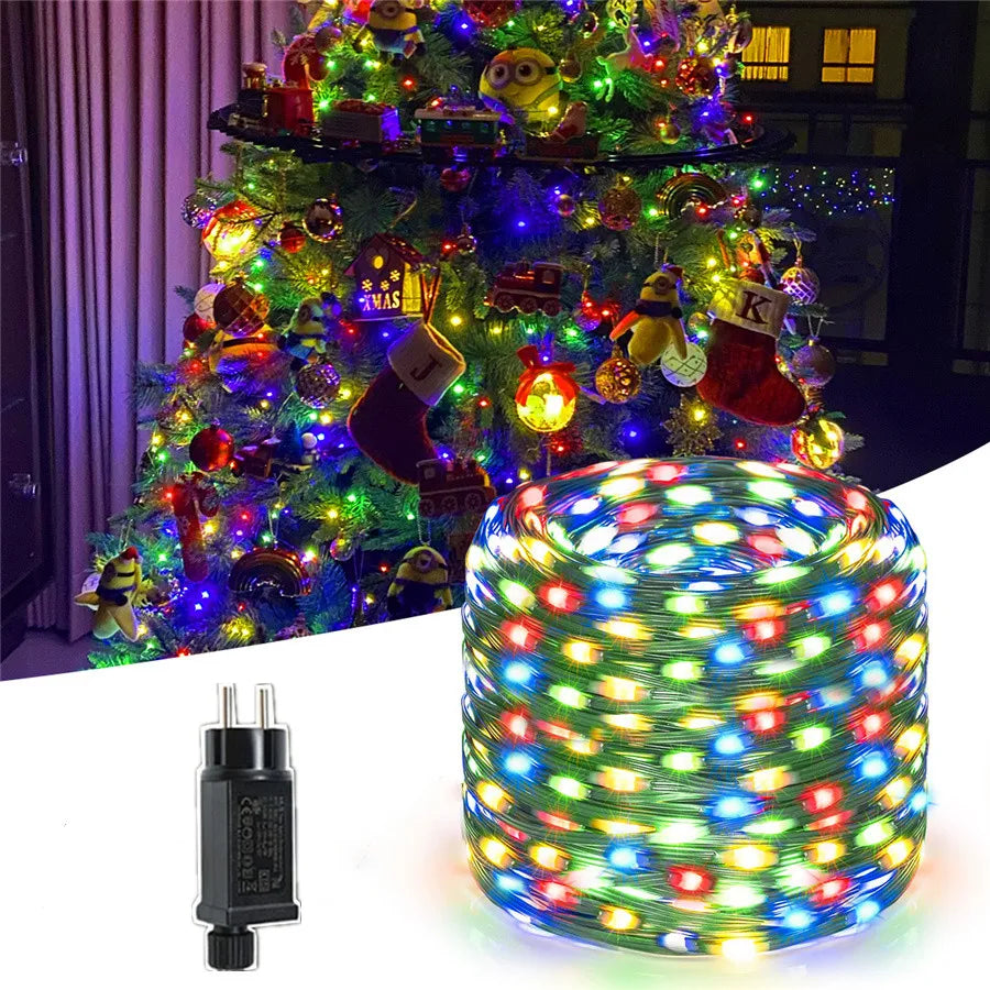 Luz de Cuerda LED Multicolor para Exterior – Impermeable y Versátil
