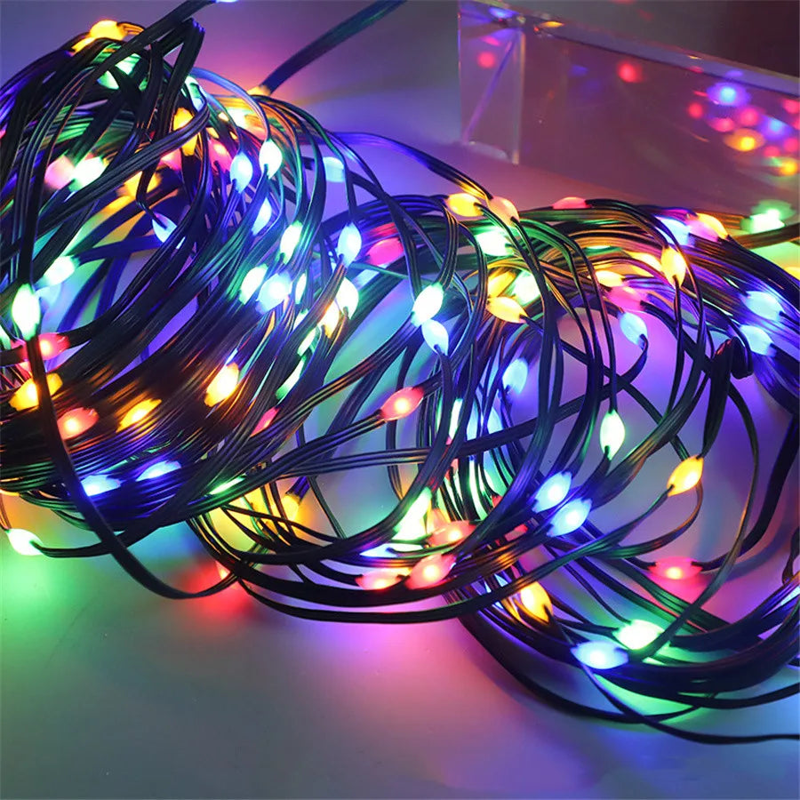 Luz de Cuerda LED Multicolor para Exterior – Impermeable y Versátil