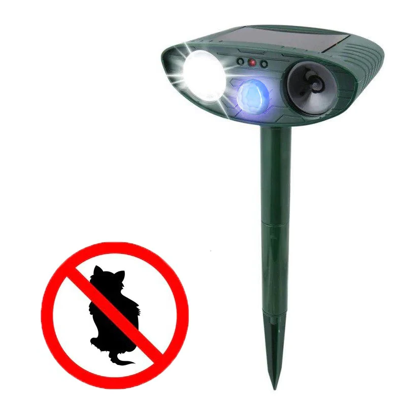 Repelente Ultrasónico Solar para Gatos al Aire Libre para Jardines