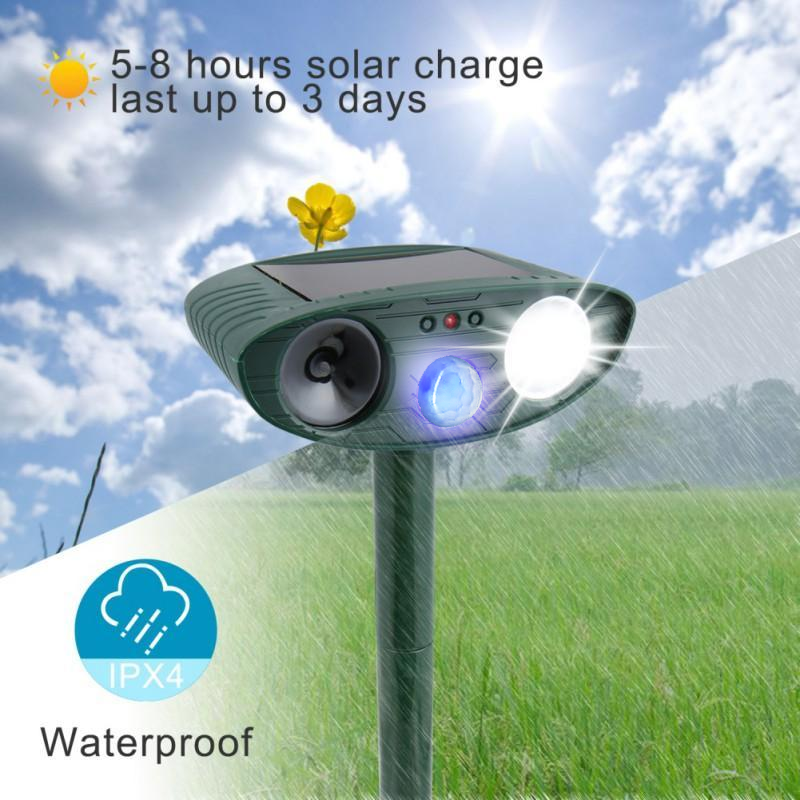 Repelente Ultrasónico Solar para Gatos al Aire Libre para Jardines